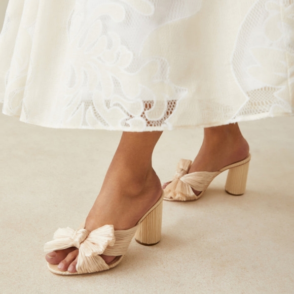 Loeffler Randall Shoes - NEW LOEFFLER RANDALL Penny Almond Pleated Bow Heels